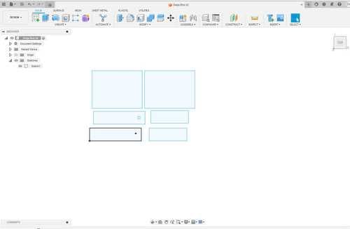 Fusion 360 layout of the enclosure with finger joints