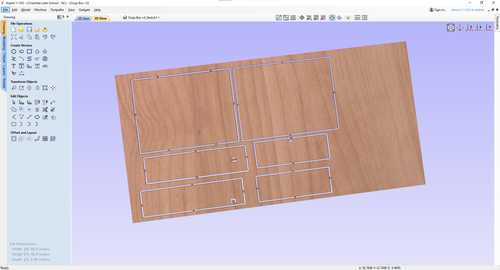 Aspire toolpath preview used for the ShopBot pass